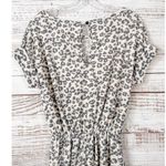 NEW Bibi Womens Animal Print Keyhole Back Short Sleeve Romper Cream Black Small Photo 8