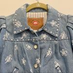 Marc Jacobs Stud Broderie Anglaise Daisy Embroidered Denim Jacket Size XS Photo 4