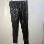 Boutique Leggings Womens Lg Black Sequins Sparkle Event Party Cocktails Flashy Photo 1
