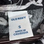 Old Navy Floral Ruffle Collar Long Sleeve Elastic Waist Dress Black White Small Photo 8