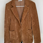 Femme Fatal Made In Italy Velvety Blazer Brown Size L Photo 0