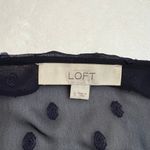 Loft Cap Sleeve Polka Dot Semi Sheer Blouse Size Small Preppy Office Nautical Photo 3