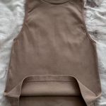 Gypsy + Jade Sleeveless Ribbed nylon tan high neck Top, size S/M Y2K preppy Photo 4