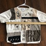 Breckenridge Vintage Breckinridge flower patchwork short sleeve sweater - large petite Photo 2