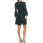 Eliza J Hunter Green Lace Bell Sleeve Short Dress size 2 V Neck NWT Photo 2