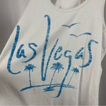 Cotton Heritage Large Las Vegas Beach Tropical Vacation Tank Top Flowy Loose White Photo 2
