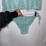 Victoria's Secret Vintage  Aqua Lace Mesh Panty Set Open Back Photo 8