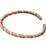 Vintage Native American Sterling Silver Copper Twisted Wire Cable Cuff Bracelets Gold Photo 0