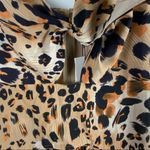 ALPHA OMEGA Animal Print High Ruffled Cutout Top, Size Small Photo 6