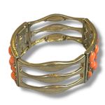 Cookie Lee  Women’s Necklace Bracelet Set Multi Strand Beaded Orange Gold 17” Photo 8