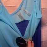 Lulus Turquoise & Blue Colorblock Sheer Breezy Maxi Cover Up Dress Photo 9