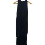 Proenza Schouler Black Sleeveless Ruched Georgette Lace Dress Size 4 Photo 2