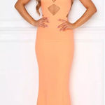 White Fox Boutique White Fox Cannes Cut-Out Halter Gown Size S Peach Orange hoco homecoming Photo 0