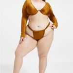 Good American NWT  Showoff Long Sleeve Underwire Bikini Top BRONZE BROWN Photo 3