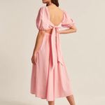 Abercrombie & Fitch Puff Sleeve Poplin O-Ring Dress Pink Photo 1