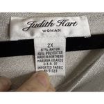 Judith Hart Womens 2X Sheer‎ Silver Metallic Sweater Top Party New Years Holiday Size XXL Photo 3