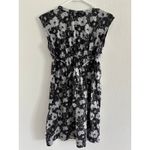 Ann Taylor Vintage Loft Dress Womens SP Black Floral Mini Babydoll Y2K Preppy Photo 1