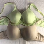 Bin 17 Bundle Of 2 Bras Underwired Adjustable Straps Lime/Nude Size 34C Green Photo 0