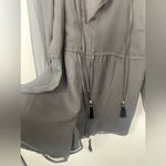 Forever 21 Forever, 21 women's black romper blouse size small with‎ sheer arms Photo 2