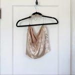 Reformation | Beba 100% Silk Halter Crop Top in Sable Floral Cream Photo 7