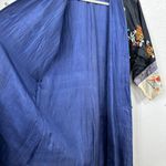 Kimono Vintage Mandarin Silk Robe Jacket Embroidered Geisha Oriental Jinhua MED Blue Photo 10