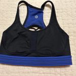 Lululemon Sweaty Or Not Bra II in Kanto Stripe Sapphire Blue & Black, Size 2 Photo 4