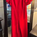 NEW Red Jumpsuit Long Wide Leg Pants Pockets NO Belt L White Size L Photo 1