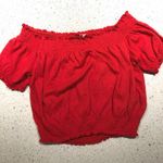 H&M Bright Red Off The Shoulder Top Photo 0