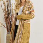 Bohemian Longline Knit Cardigan With Fringe Tassel Hem Southwestern Aztec Print Size L Photo 10