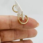 Real 14k Gold Hoop Earrings Huggie Photo 2