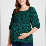 Isabel Maternity by Ingrid & Isa Women’s L teal & black Flowy sheer sleeves top Size undefined Photo 2