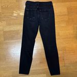 AMO High Rise Twist Hem Preppy Minimalist Luxury Coastal Boho Chic Jeans 26 Black Photo 4