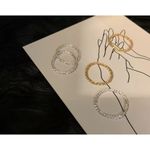 Boutique NEW Dainty Diamond Cut White Gold Plated‎ Silver Bendy Ring, Size 5 Photo 15