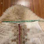 Anne Carson Linen Embroidered Beaded Midi Skirt Sz 6 Midi Slit Front Embellished Photo 9