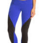Alo Yoga Illusion 4 Blue Black Colorblock Athletic Leggings Women's Small Photo 0