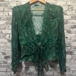 Fame and Partners EUC Green Long Sleeve Blouse w/ Tie Size 4 Photo 1