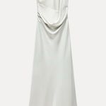 ZARA Long Asymmetric Foil Dress Photo 1