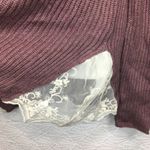 Madison & Berkeley Mauve Cold Shoulder Sweater w/ Peekaboo Lace Photo 4