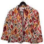 Chico's ‎ Womens Multicolor Blurred Ikat Alegra Blazer Jacket Sz M Boho Southwest Photo 0