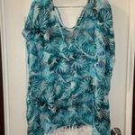 No Boundaries  Blue Palm Print Swim Coverup size M Photo 7