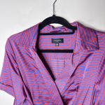 Tahari ASL 16W Purple Red Geo Print Midi Dress Wrap Tie Short Sleeve Career Photo 5