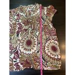 Faherty  Boho Peasant Cottage Ruffle Top Womens‎ Medium Floral Henley Cap Sleeve Photo 8