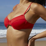 LA Hearts  PacSun Small Swim Bikini Top Underwire Adjustable Straps Stretch Red Photo 0