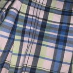 SO  Juniors Navy Blue/Pink Plaid High Rise Pleated Flare Mini Skirt Photo 2