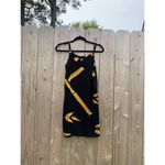 Willy Black Bamboo Shift Dress Small Black Yellow‎ Summer Beach Sundress Spring Photo 1