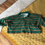 Urban Outfitters  Preston boxy cropped striped polo large green stripe Photo 2