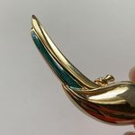 Liz Claiborne  Parrot Pin Gold Tone Blue Green Enamel Tropical Bird avian jewelry Photo 7