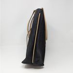 Kate Spade Linen Canvas Tote Bag with Monogram Black and Tan Photo 8