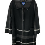 Pendleton NEW‎  Long Wool Coat Women's Size 14 Black Plaid Photo 0