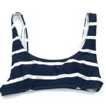 Aerie  Bikini Top Scoop Removable Cups Navy Blue White Striped XS Photo 0